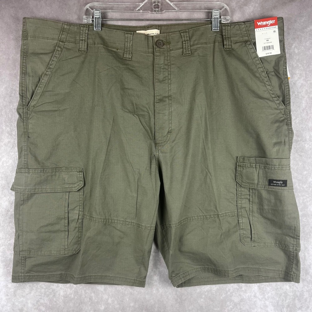 Wrangler Five Star Cargo Shorts Mens 48x10 Camo Relaxed Fit Cargo Pockets NWT